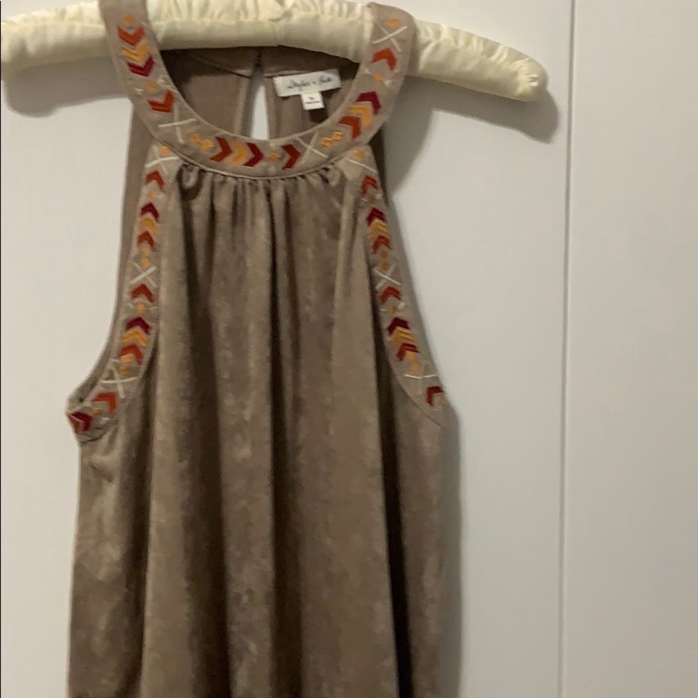 NWOT Skylar & Jade Tan Velvety Boho Top